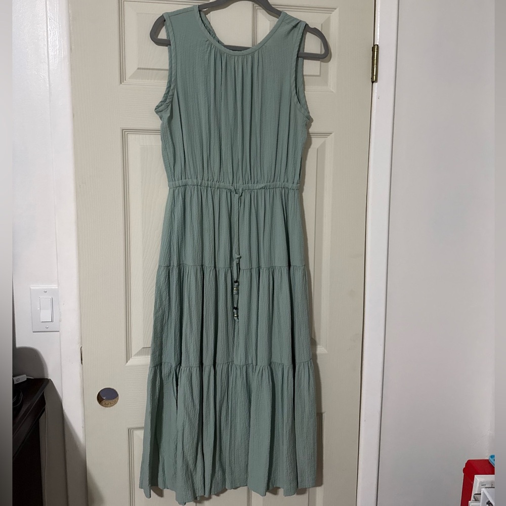 Calvin Klein Sleeveless Sage Maxi Dress
